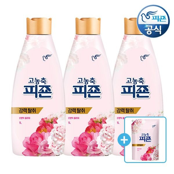 [롯데온] 피죤 고농축 섬유유연제 1L용기 3개+ 1.6L 리필 증정
