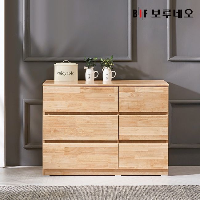 보루네오 앳홈 테드 러버 원목 1000 와이드 서랍장 (깊이400)
