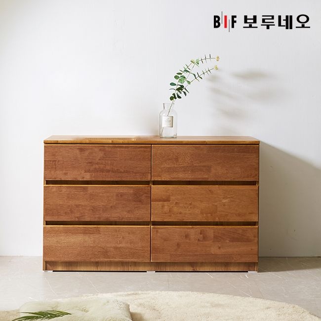 보루네오 하우스 앳홈 테드 속깊은 브라우니 원목 1200 와이드 광폭서랍장 (깊이500)