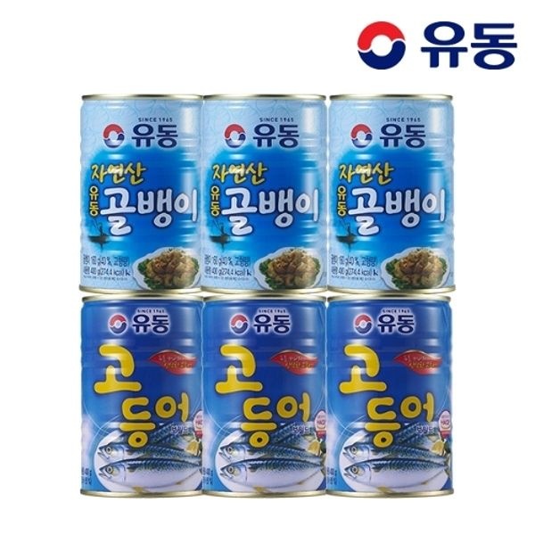 [유동] 자연산골뱅이 400g x3개 +고등어 400g x3개