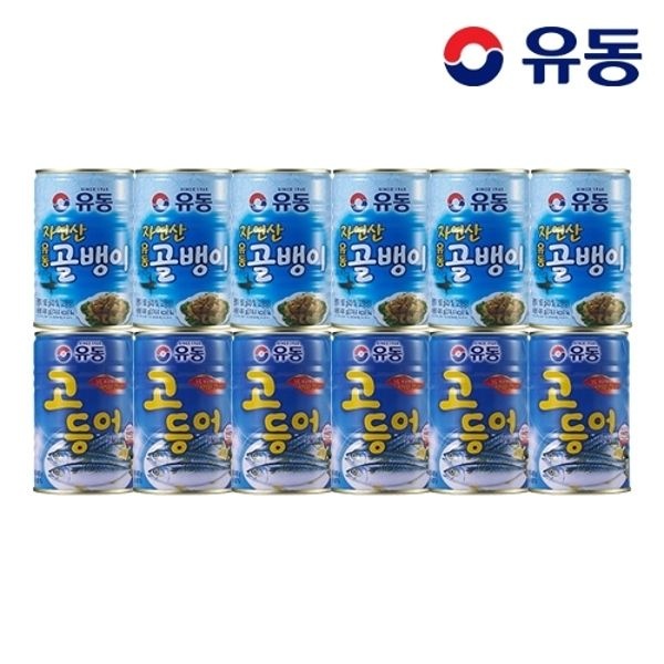 [유동] 자연산골뱅이 400g x6개 +고등어 400g x6개