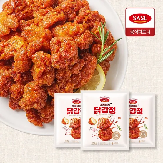 사세 매콤달콤 닭강정 440g 3봉 겉바속촉 간편 조리 닭강정