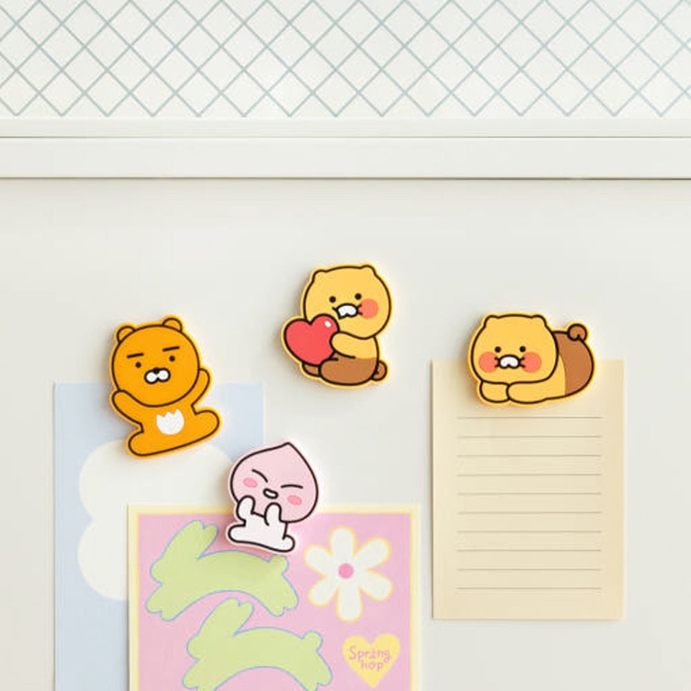 카카오프렌즈 PVC 마그넷 춘식이/라이언/어피치 냉장고/현관문/철제 캐비넷 인테리어 포인트 메모고정
