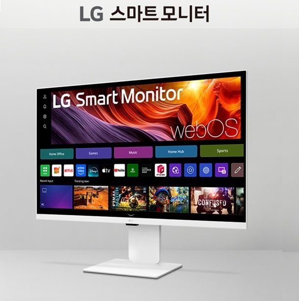 LG 27인치 고화질 4K UHD 스마트 모니터 IPS 스피커내장 리모컨 IPTV 화면공유 미러링 높은 해상도- F9