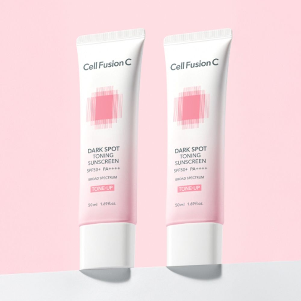 셀퓨전씨 잡티 토닝 썬스크린 50ml+50ml SPF50+ PA++++ / 자연스러운 밀착 톤업 베이스 선크림