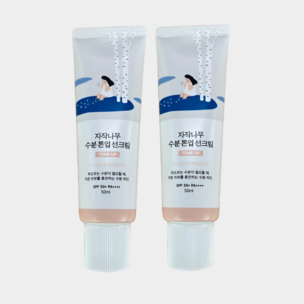 라운드랩 자작나무 수분 톤업 선크림 50ml 1+1 [촉촉한 선크림/밀착력]