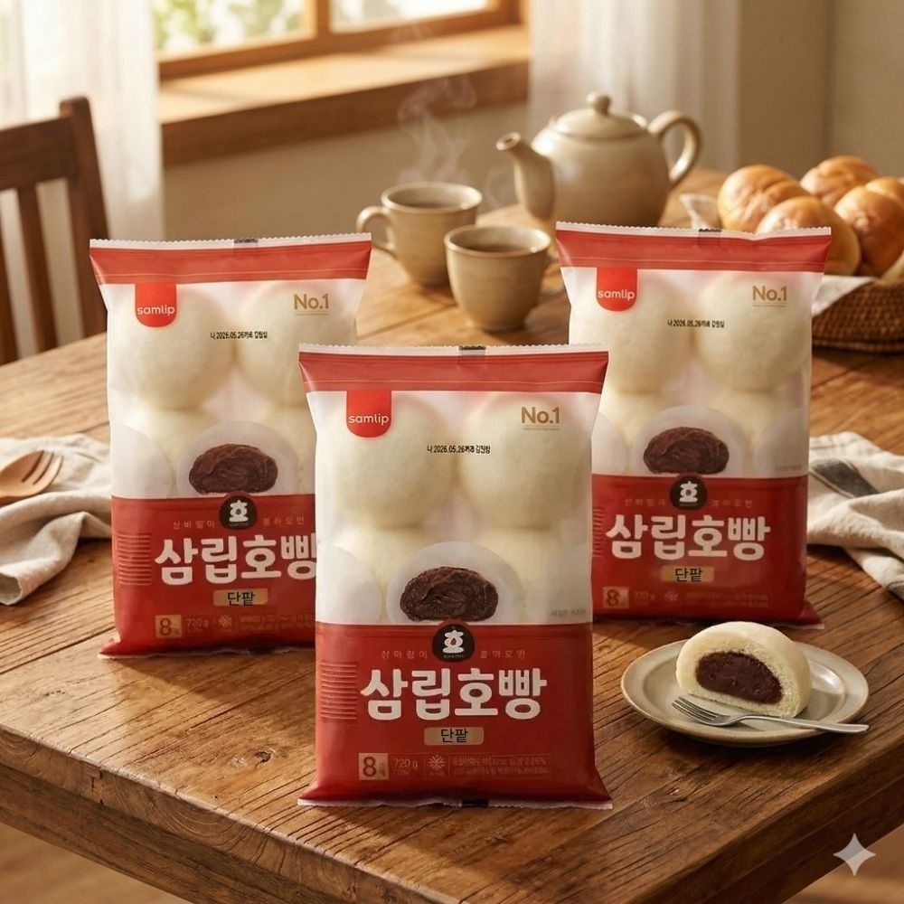 삼립 가마솥 방식 진한 통단팥 호빵 대용량 겨울 간식 90g 24개입