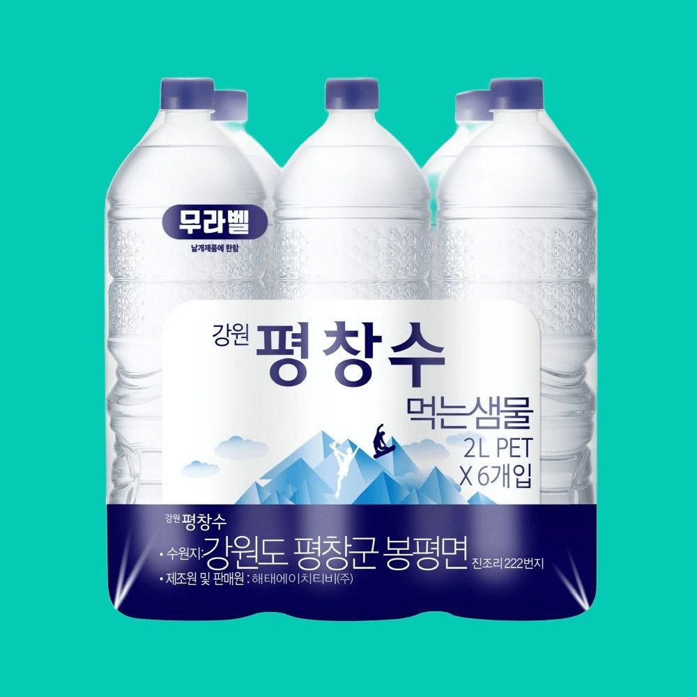 강원평창수 무라벨 시원한 2L 12개
