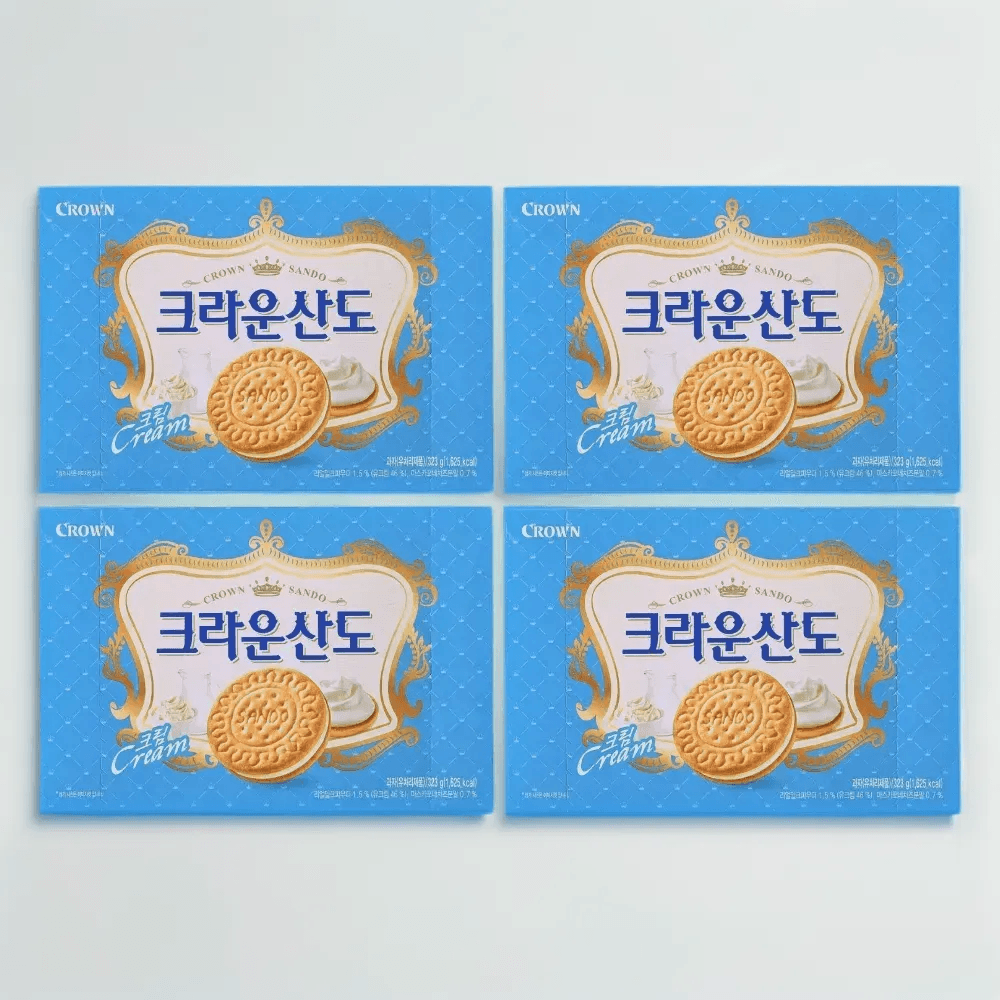 크라운 크라운산도 크림 323g 4개 사무실 탕비실 간식 (323g 4개)