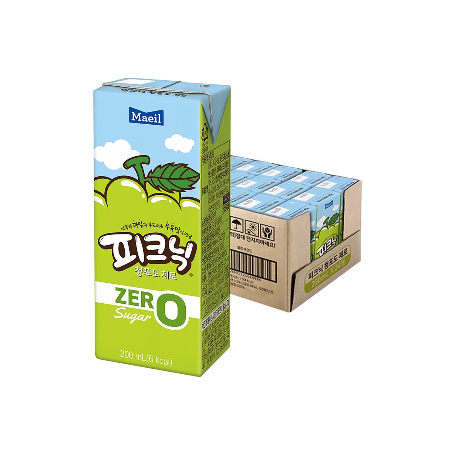 [롯데백화점] 매일 피크닉 제로 청포도 200ml 24팩(1박스)