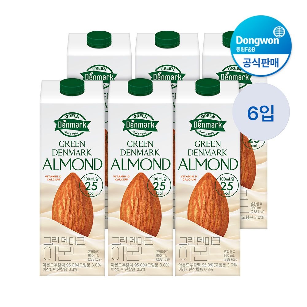 [롯데백화점] 동원 그린덴마크 아몬드 950ml 6개