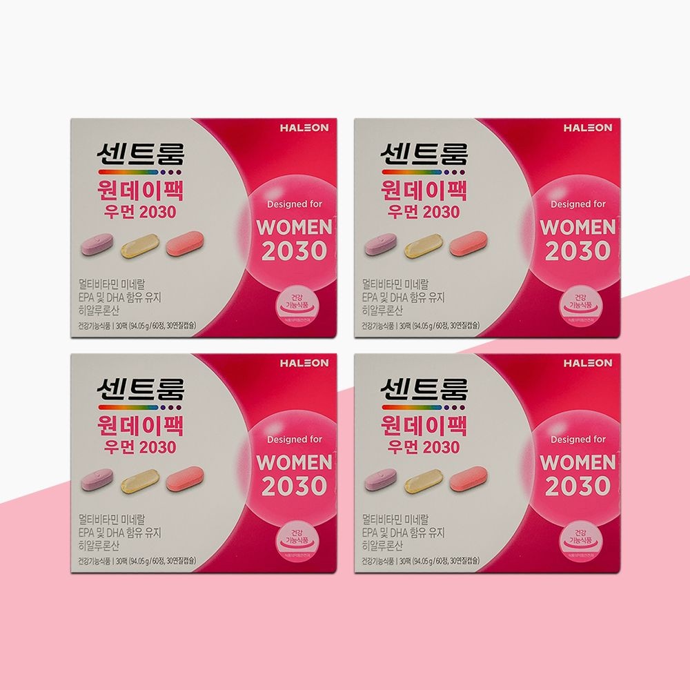센트룸 원데이팩 우먼 2030 x 30팩 x 4박스 하루한팩 간편한섭취 (4개월분) 종합영양제 센트롬