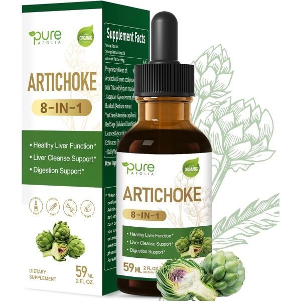 Artichoke Extract Drops for Health & Cleanse Support. 8-in-1 Synergistic Formula for Digestion Support w/Milk Thistle Burdock. High-Potency Herbal Dro
