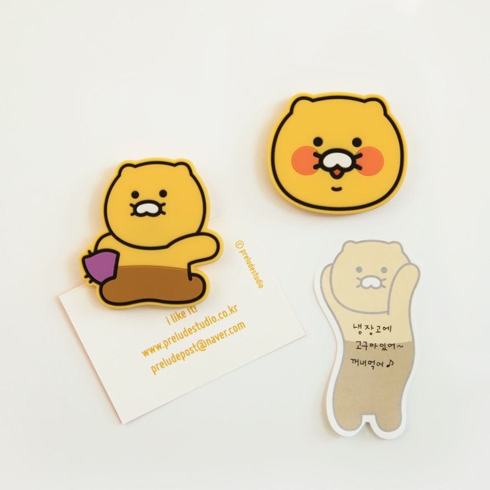 카카오프렌즈 춘식이 PVC 마그넷 얼굴/고구마 냉장고/현관문/철제 캐비넷 인테리어 포인트 메모 고정