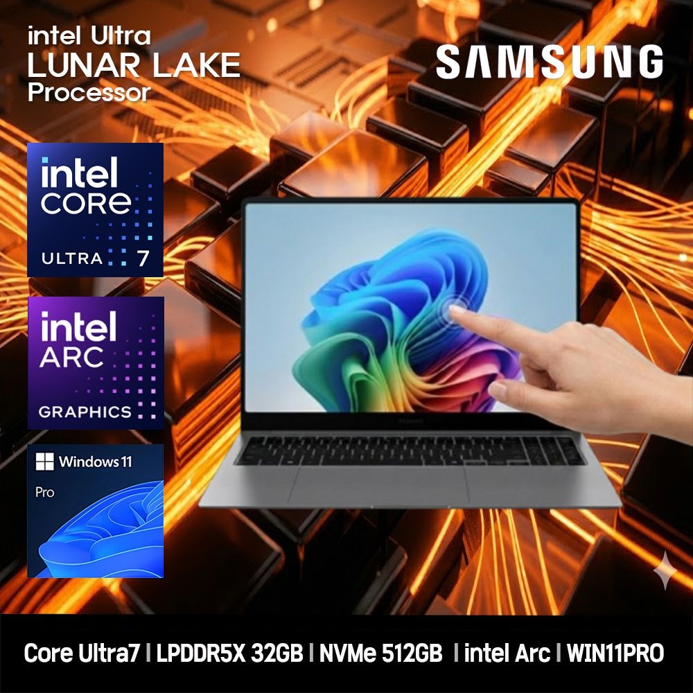 [오늘출발] 삼성노트북 갤럭시북5 프로 NT960XHA-KO1CG-11PRO Ultra7 258V LPDDR5X 32GB 512GB Intel Arc 16.0인치 삼성한컴오피스증정
