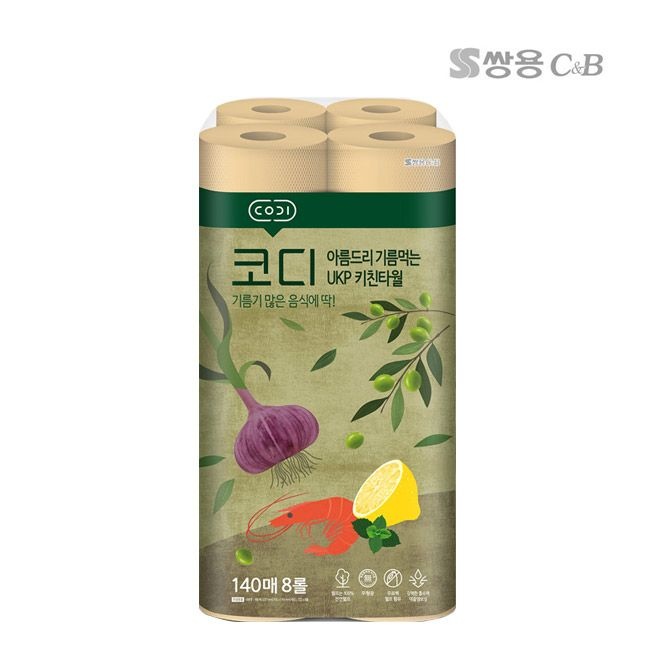 코디 아름드리 기름먹는 키친타올 140매 8롤