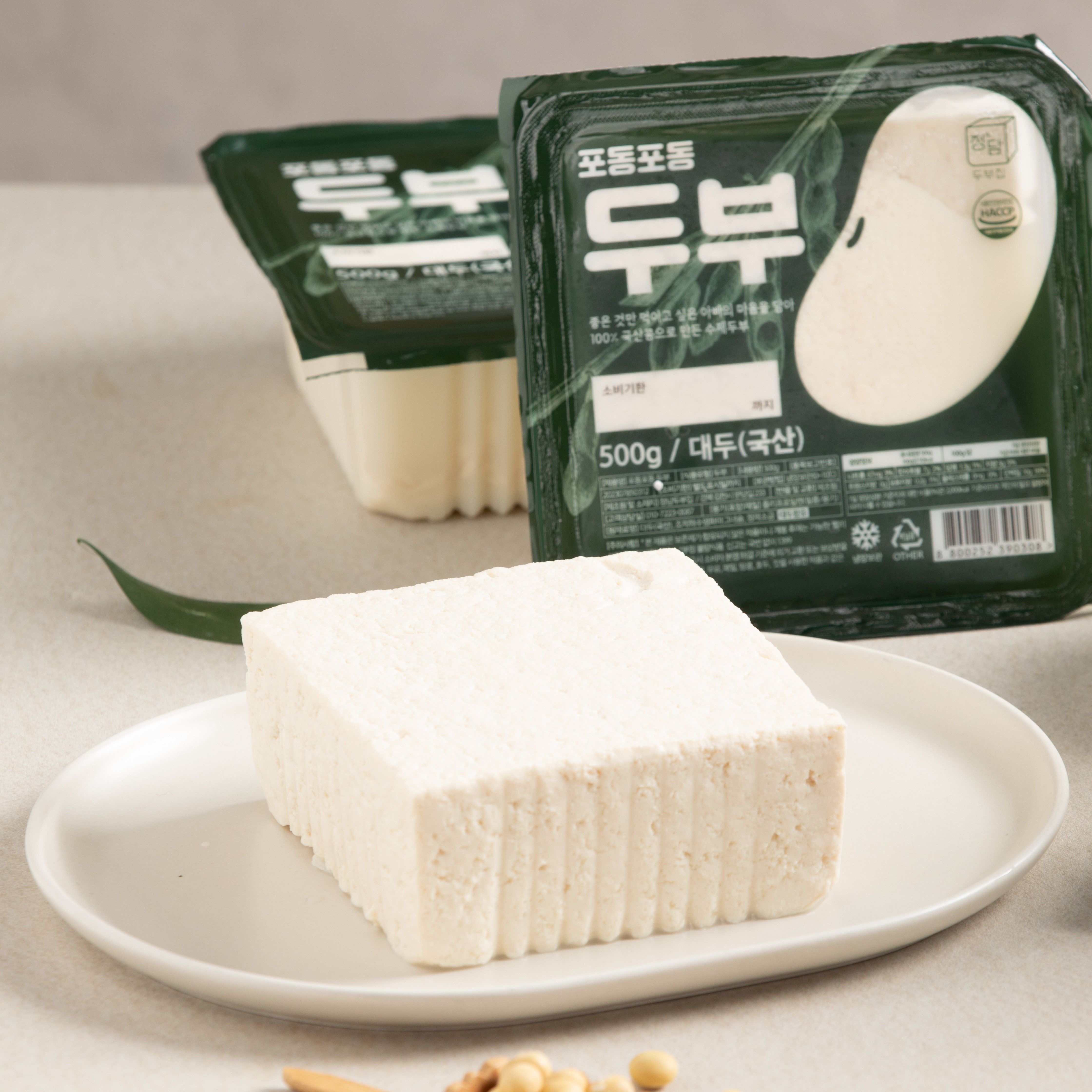 [롯데백화점] 정담두부집 국산콩수제두부 포동포동 두부 500g 4모