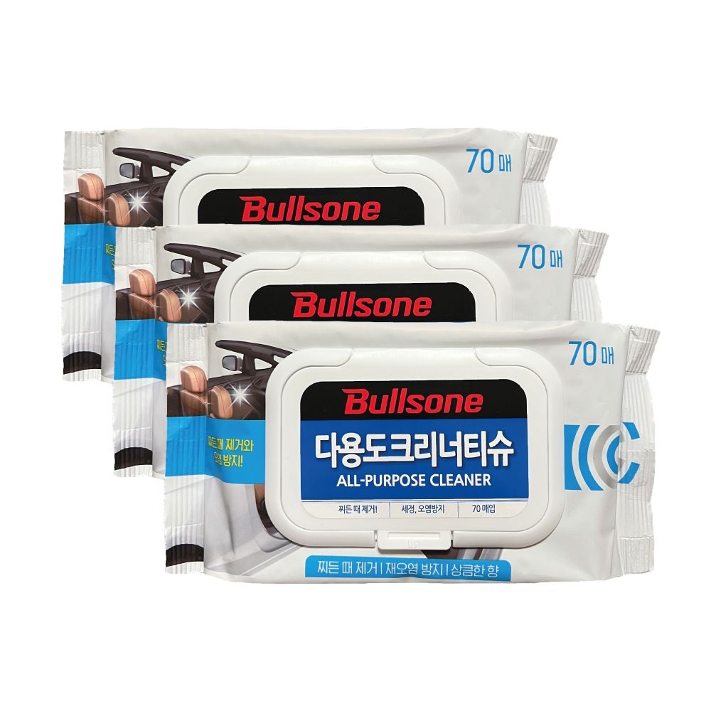 [오늘출발] 불스원 다용도크리너 티슈 70매입 X 3개
