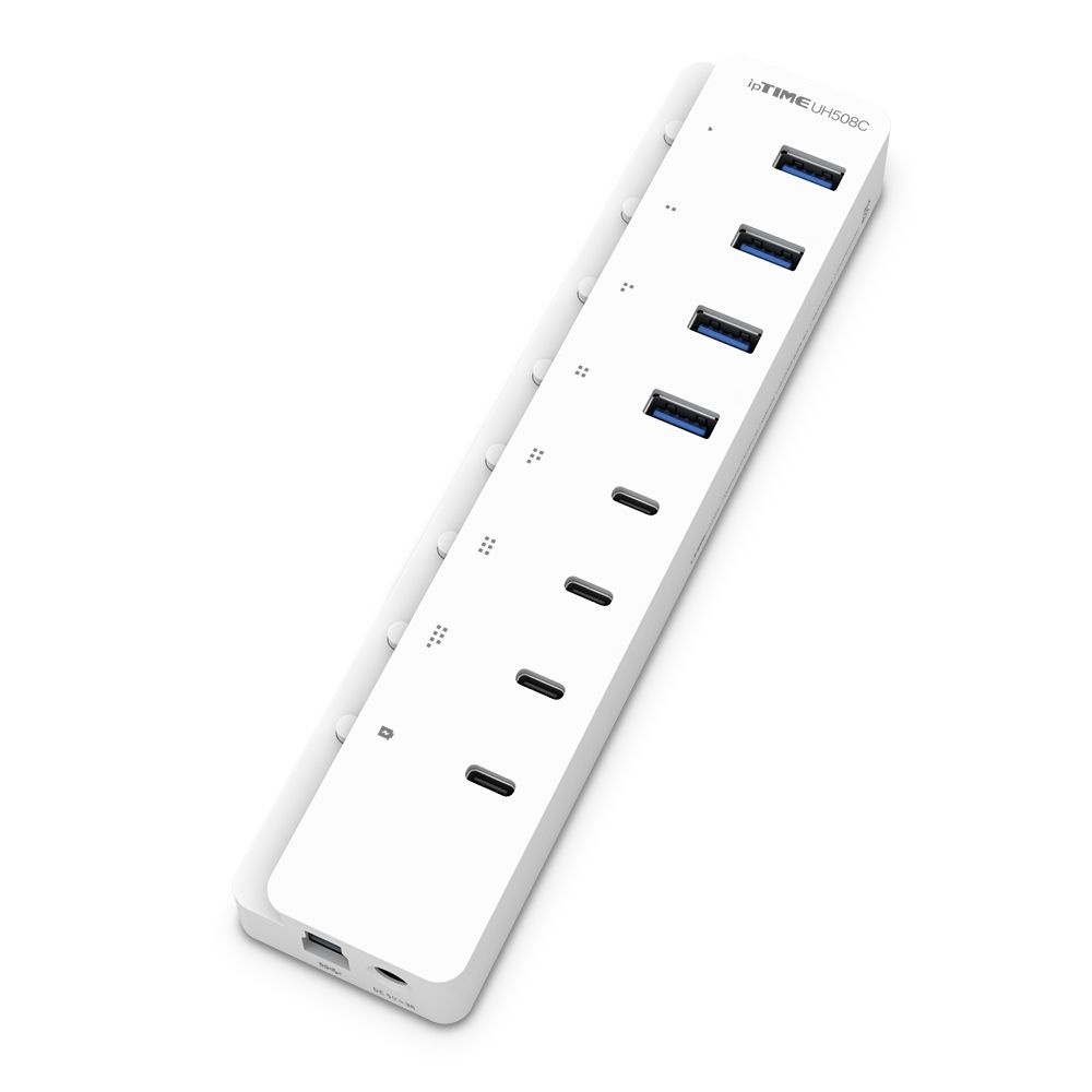 아이피타임 ipTIME UH508C USB 8포트 허브 7포트 USB3.0+1포트 충전 C타입