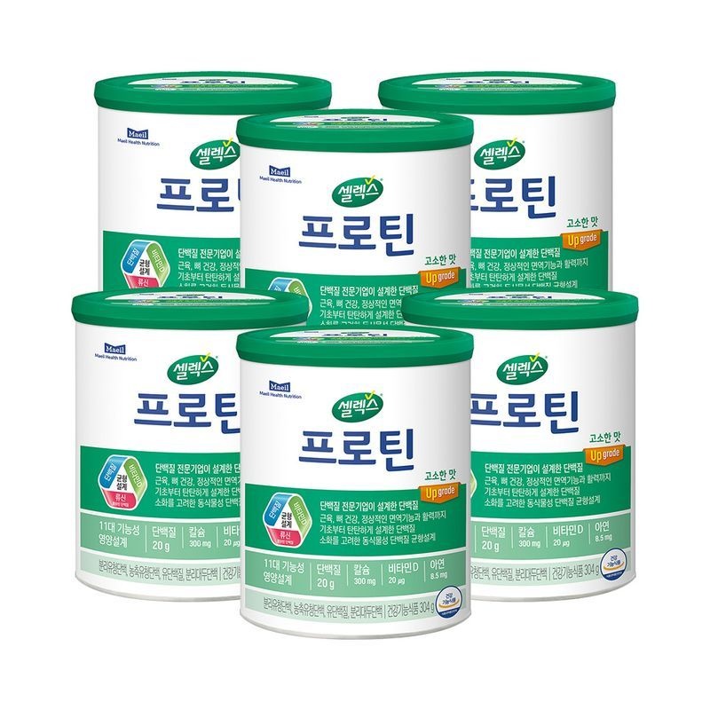 셀렉스 [ETV] 셀렉스 프로틴 고소한맛 304g 6캔 (48일분)[35939759]