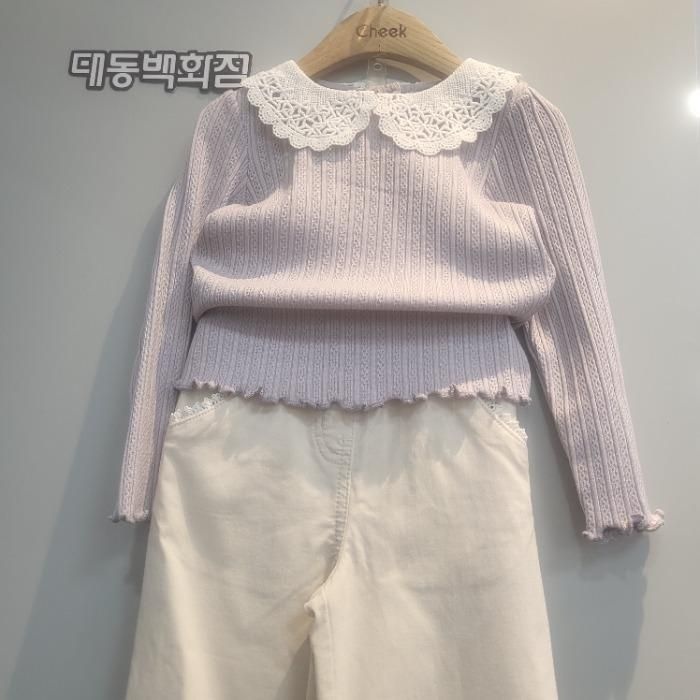 QS 치크 DP01 레이스카라에리티셔츠  CKLA2414G