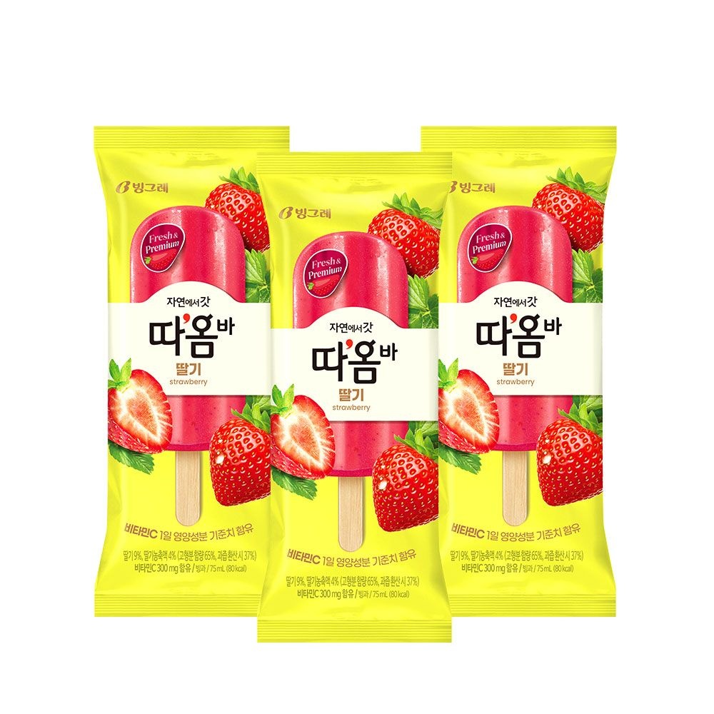 빙그레 따옴바 납작복숭아/딸기/수박/패션프루트/파인애플 30개 아이스크림