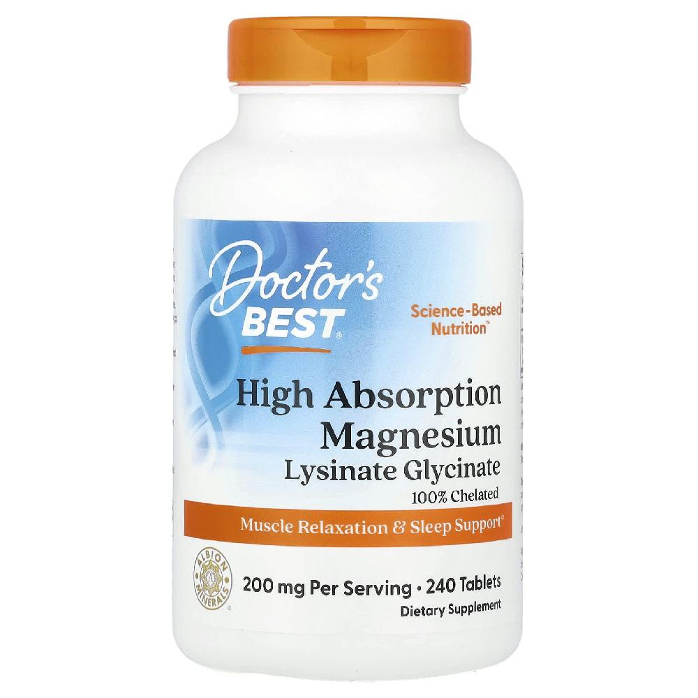 [해외] 닥터스베스트 (2통) 닥터스베스트 고흡수 킬레이트 마그네슘 High Absorption Magnesium 200mg 240정 고약사 약들약