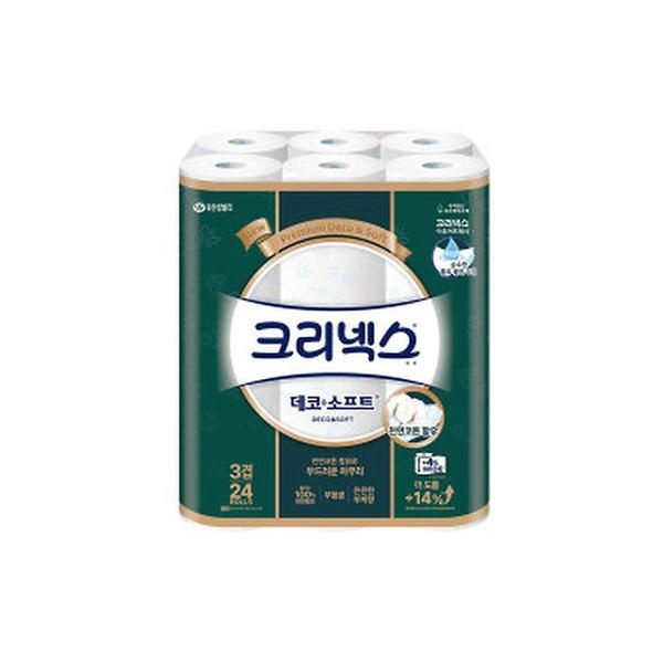 [온누리7%혜택]크리넥스 데코앤소프트 와이드 3겹 30m 24롤 (크리넥스 데코앤소프트 와이드 3겹 30m 24롤 - 1개)