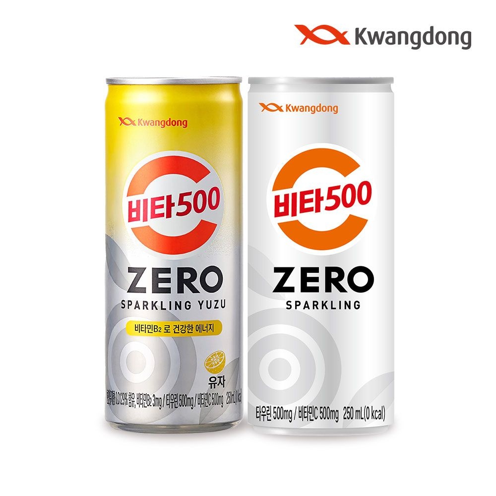 [롯데온] 비타500 제로 스파클링 250ml 24캔 + 제로 스파클링 유자 250ml 24캔