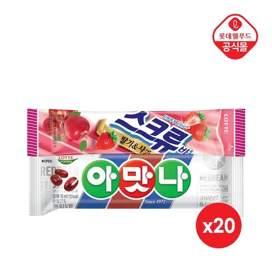 롯데 스크류바/아맛나/돼지바/와일드바디 20+20 