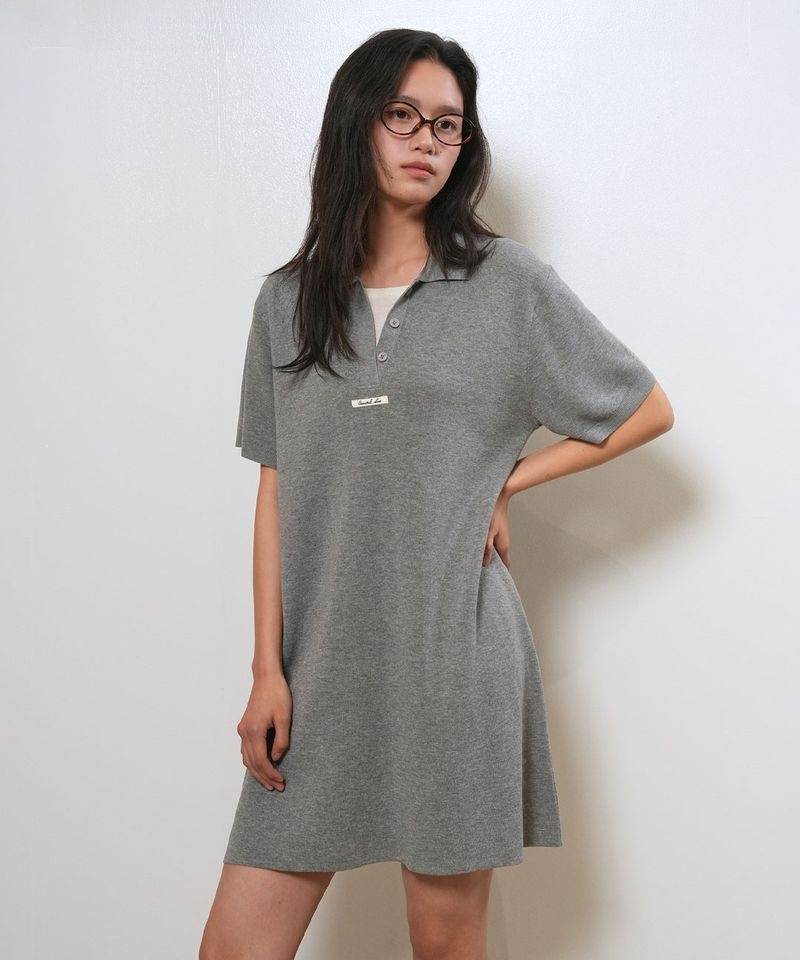 [5월 19일 배송] GENERALIDEA 레이어드 카라 이지 원피스 [MELANGE GREY] / GF2LOP510