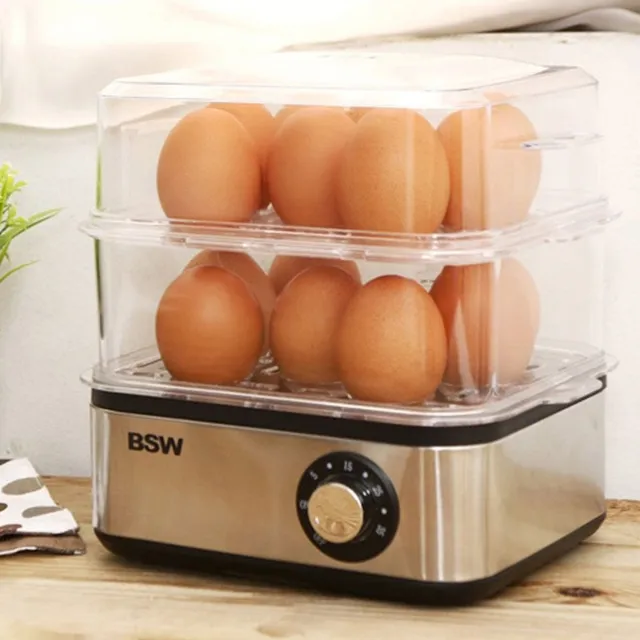 비에스더블유 BSW 스테인레스 2단 멀티 계란찜기 BS-1504-EB
