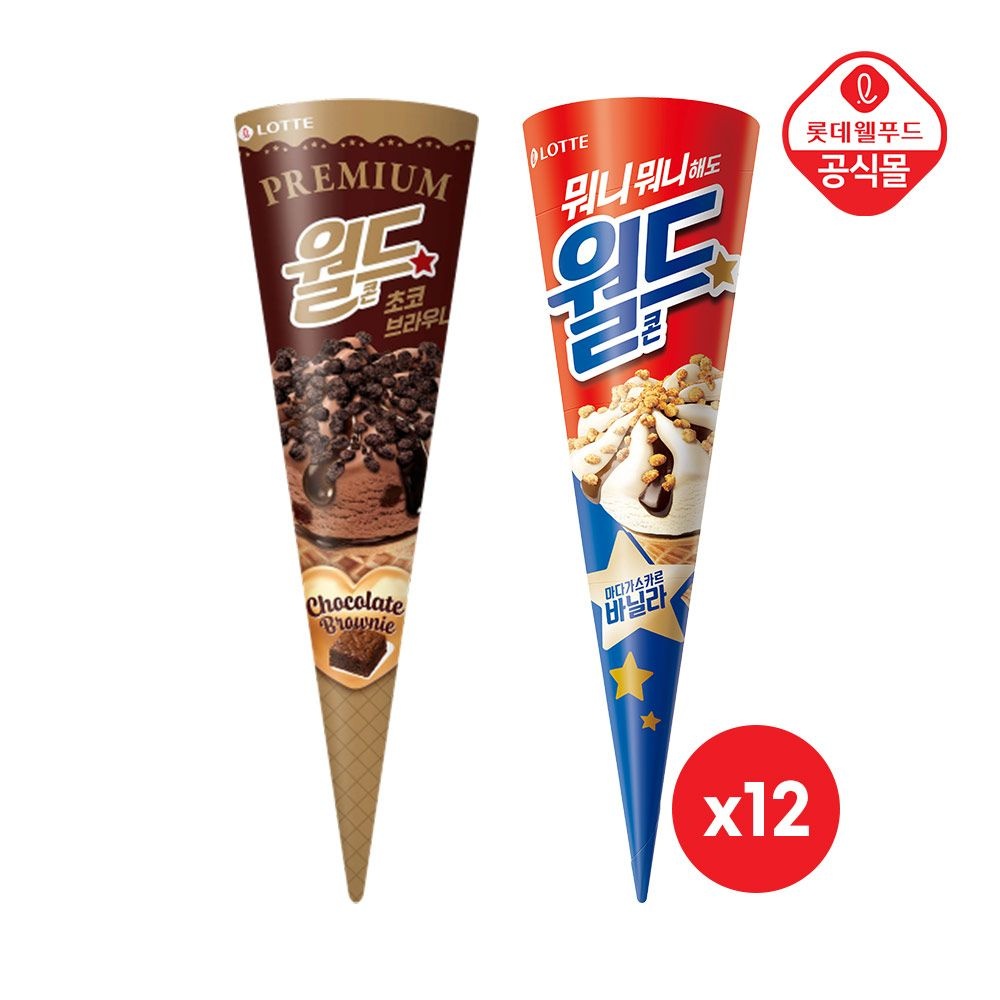 퍼스트APP더블데이월드콘 바닐라 160mlx12개+프리미엄 초코브라우니 160mlx12개