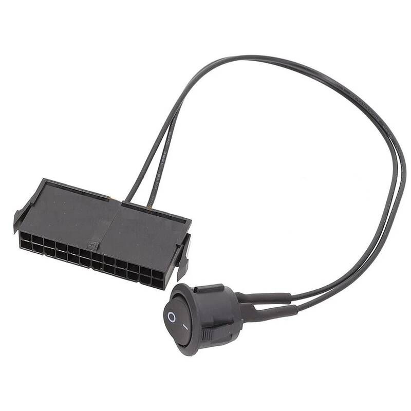 [해외] 컴퓨터전원버튼 PC 본체 외부 파워 스위치 24 핀 암 ATX PSU 전원 스타터 테스터 스타트 업 점퍼 ON OFF 케이블 18awg 30CM