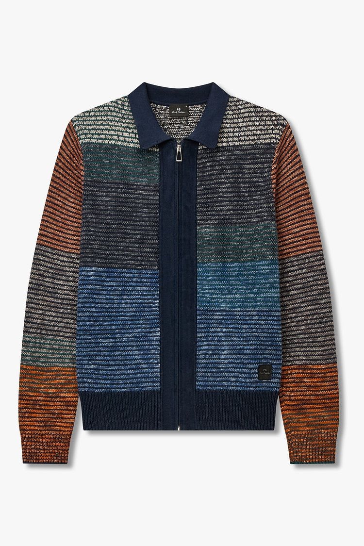 [PS PAUL SMITH] 남성 컬러 블록 집업 가디건