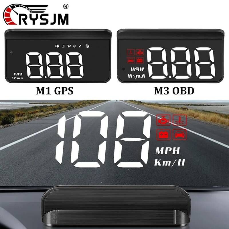 [해외] 헤드업디스플레이 HUD M3 차량용 OBD2 M1 GPS 헤드업 디스플레이 프로젝션 속도계 알람 프로젝터 디지털 유리