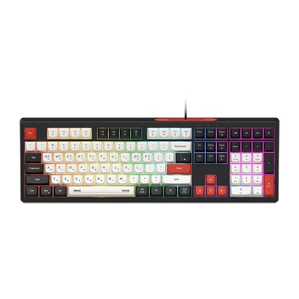 ABKO 유선키보드, MK108 저소음 블랙 USB