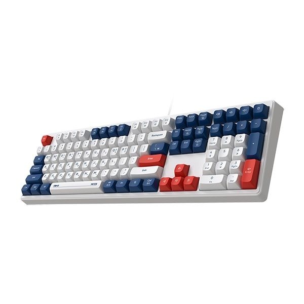 ABKO 유선키보드, MK108 저소음 블루 USB
