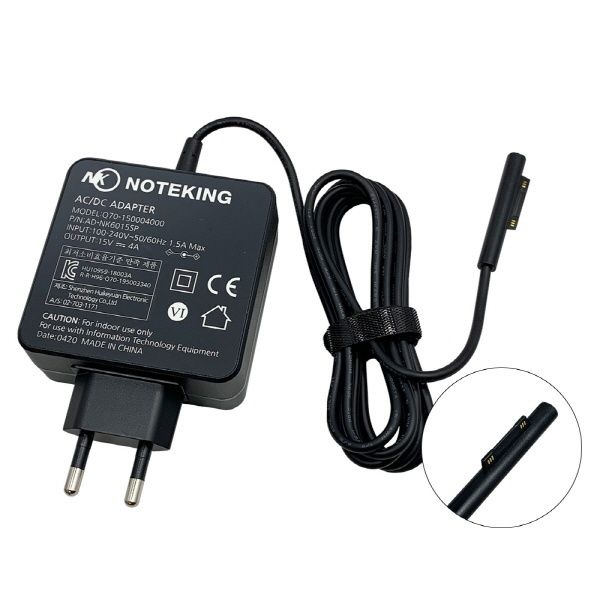 노트킹 아답터, 100V-240V 15V 4A 60W AD-NK6019SP 전원 코드 일체형 마이크로소프트 서피스 호환