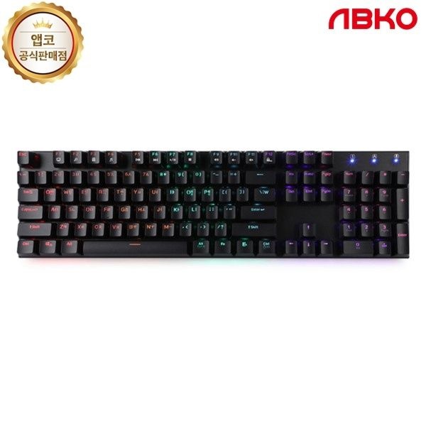 ABKO 유선 기계식 키보드, Hacker K640 레인보우 LED 축교환, 갈축 블랙 USB