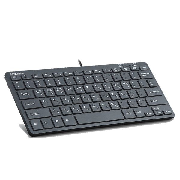 Anyzone 유선 미니키보드, K400 블랙 USB 키스킨포함