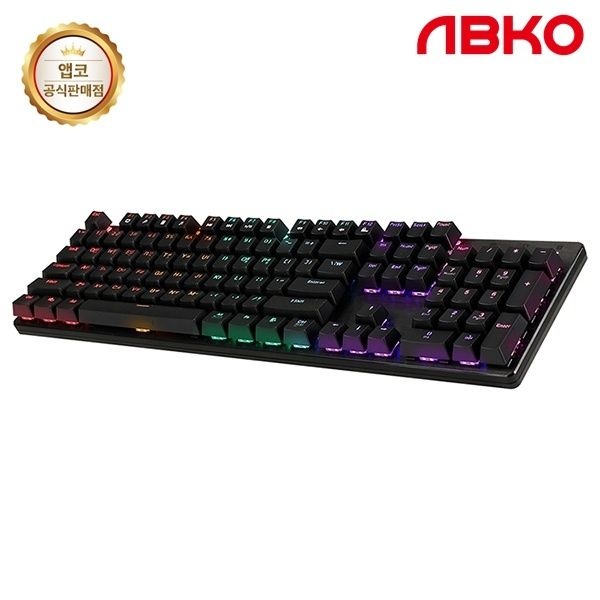 ABKO 유선 기계식 키보드, K570 레인보우 무빙 LED 축교환, 적축 블랙 USB