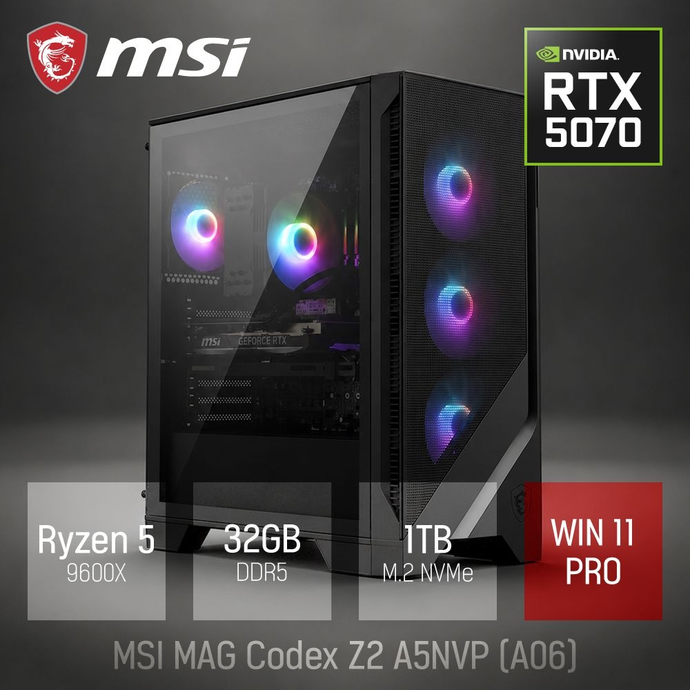 MSI ⓒ MSI MAG Codex Z2 A5NVP A06 R5-9600X 32GB 1TB WIN11 / 고성능 영상편집 게이밍 포토샵 캐드 브랜드PC