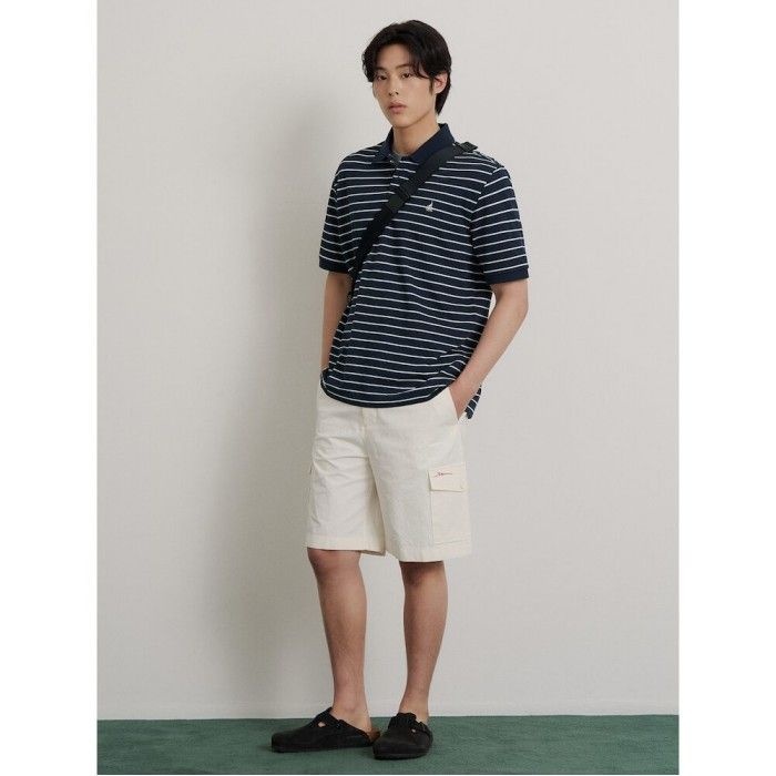 [26SS 30%OFF] 1도 스트라이프 클래식 칼라넥 티셔츠 네이비 BC6442C73R