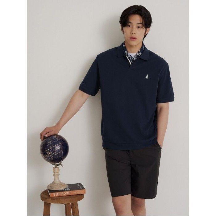 [26SS 30%OFF] 오픈넥 티핑 포인트 맨투맨 티셔츠 네이비 BC6442C72R