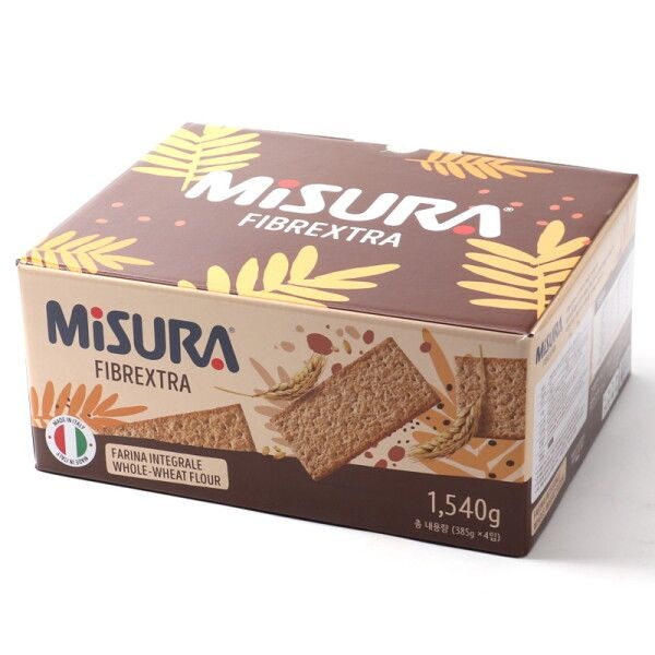 [COLUSSI S.P.A.][글로벌푸드] 미주라 통밀 크래커 대용량 4박스 1.5kg / 건강 간식 추천