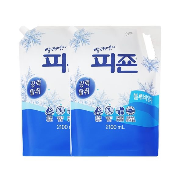 피죤 섬유유연제 블루비앙카 리필 2.1L 2입