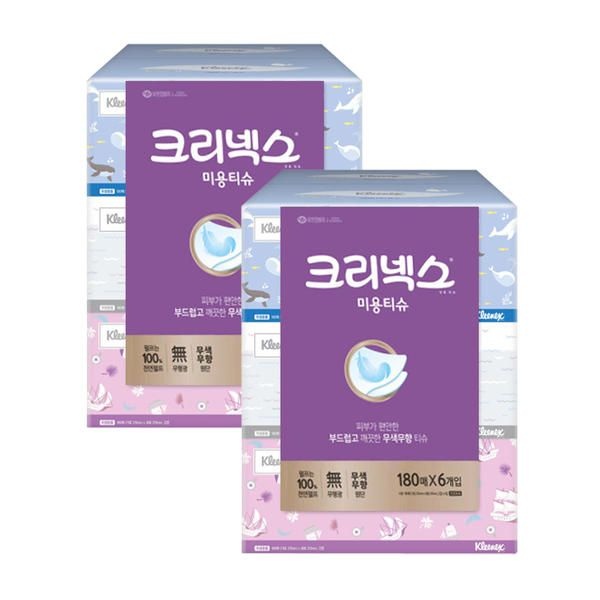 [온누리7%혜택]크리넥스 클래식 무향 각티슈 180매x6입 (크리넥스 클래식 무향 각티슈 180매x6입 - 1개)