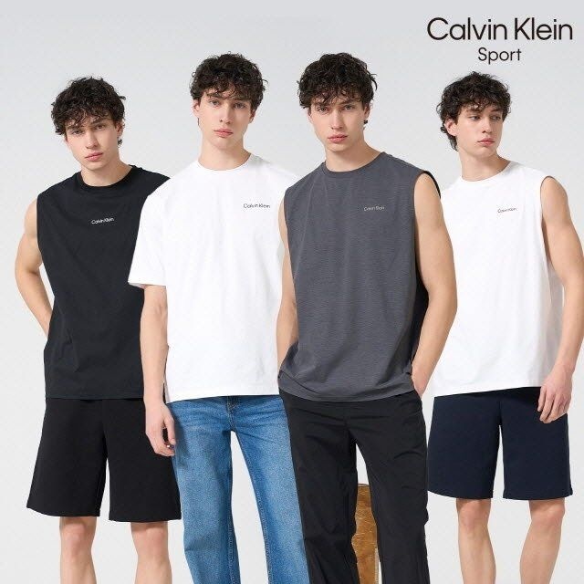 [CalvinKlein] 캘빈클라인 26SS 시그니처 슬리브리스 3종 + 티셔츠 1종, 남성