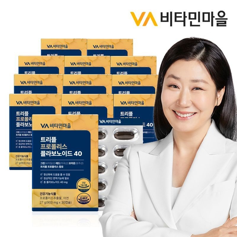 비타민마을 트리플 프로폴리스 플라보노이드 40mg 30정 x 12박스 (12개월분)
